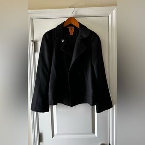Tory Burch 100% Wool Womens Size 6 Black Peacoat Tortoise Shell Buttons